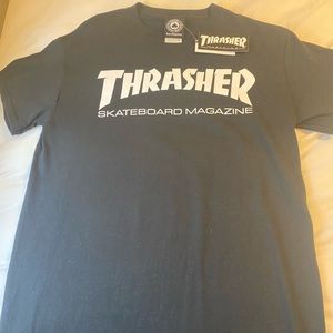 Black Thrasher Shirt White lettering New with Tags